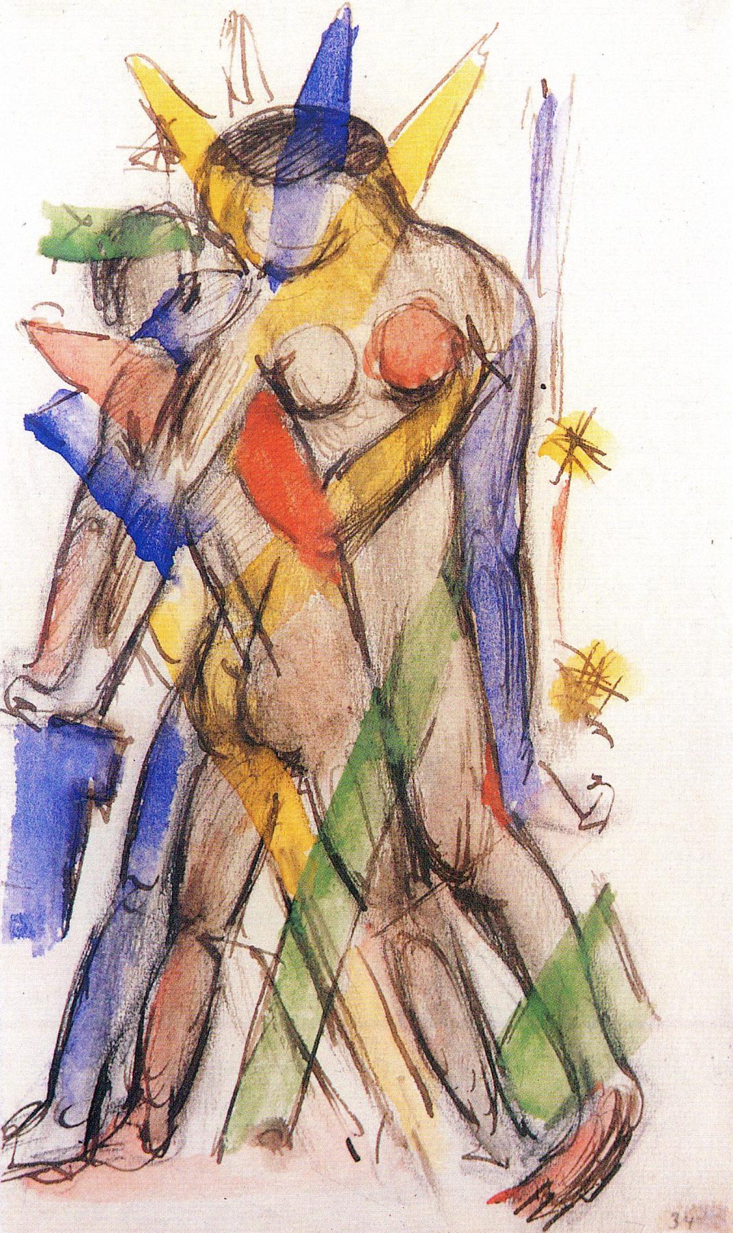 Liebespaar by Franz Marc, 1913